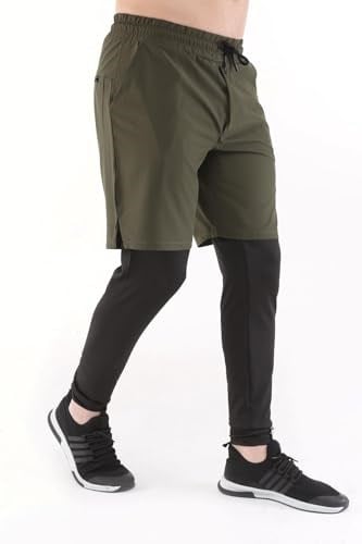 Ghassy Co. Erkek Running Compression Hızlı Kuruma Micropoly Halısaha Antrenman Gym Fitness Koşu Uzun Taytlı Şort