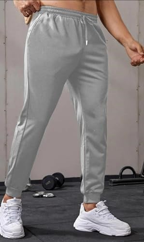 Ghassy Co. Erkek Dar Paça Running Hafif Koşucu Fitness Gym Athletic Dalgıç Kumaş Spor Eşofman Altı AÇIK GRİ XL