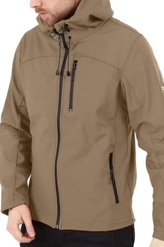 Ghassy Co. Erkek İçi Polarlı Su ve Rüzgar Geçirmez Softshell Spor Mont