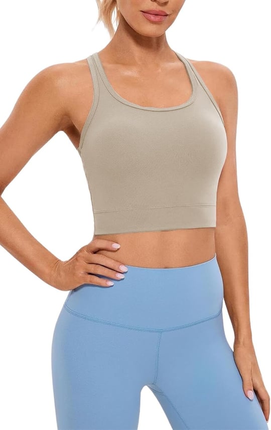 Ghassy Co. Kadın Racerback Running Yoga Egzersiz Fitness Spor Sütyen CRS004 BEJ M