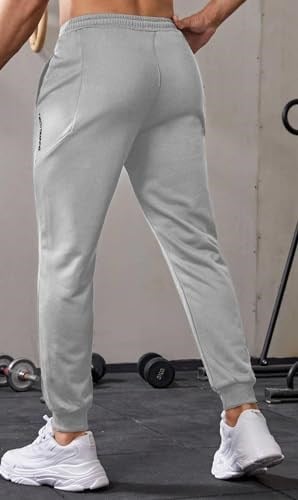 Ghassy Co. Erkek Dar Paça Running Hafif Koşucu Fitness Gym Athletic Dalgıç Kumaş Spor Eşofman Altı AÇIK GRİ XL