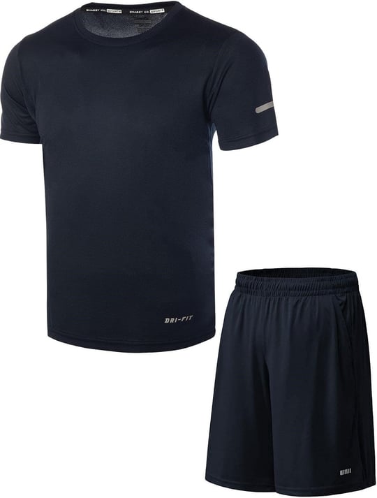 Ghassy Co. Erkek 2li Set Nem Emici Koşu Egzersiz Şort T-shirt Takım