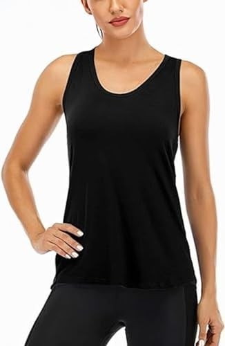 Ghassy Co. Kadın Racerback Sırt Açık Yarı Fileli Antrenman Yoga Koşu Spor Atlet Tank Tops 1780