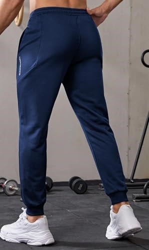 Ghassy Co. Erkek Dar Paça Running Hafif Koşucu Fitness Gym Athletic Dalgıç Kumaş Spor Eşofman Altı LACİVERT M