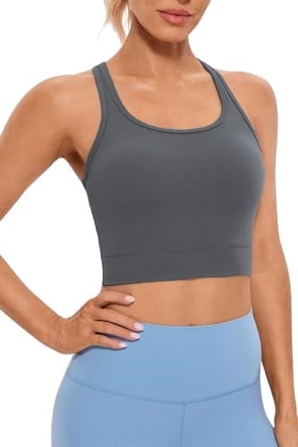 Ghassy Co. Kadın Racerback Running Yoga Egzersiz Fitness Spor Sütyen CRS004 FÜME S