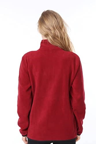 Ghassy Co. KADIN TAM FERMUARLI POLAR CEKET BORDO M