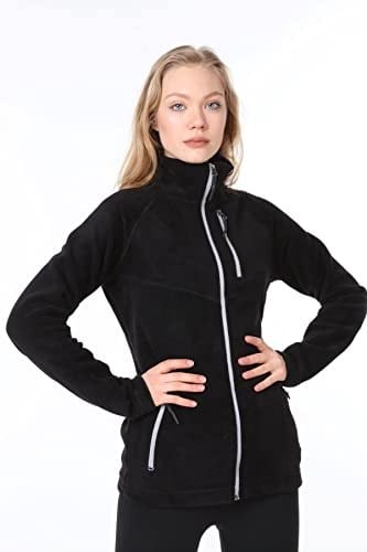 Ghassy Co. KADIN TAM FERMUARLI POLAR CEKET SİYAH1 M
