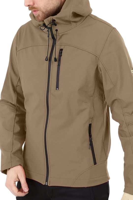 Ghassy Co. Erkek İçi Polarlı Su ve Rüzgar Geçirmez Softshell Spor Mont