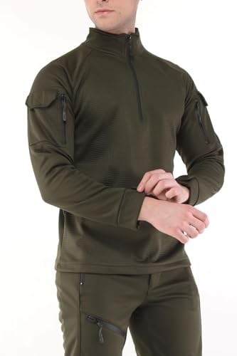 Ghassy Co. Erkek Military mbat Alt Üst Softshell Takım HAKİ S