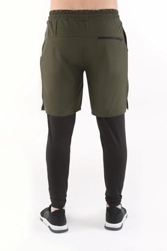 Ghassy Co. Erkek Running Compression Hızlı Kuruma Micropoly Halısaha Antrenman Gym Fitness Koşu Uzun Taytlı Şort