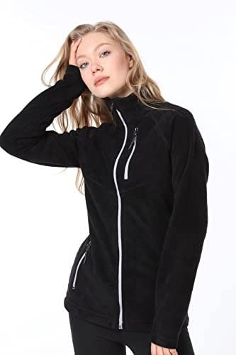 Ghassy Co. KADIN TAM FERMUARLI POLAR CEKET SİYAH1 M
