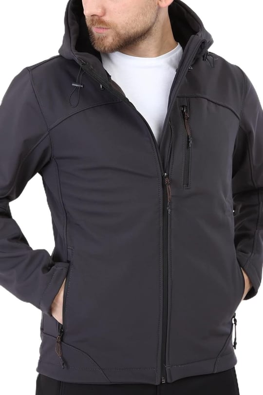 Ghassy Co. Erkek İçi Polarlı Su ve Rüzgar Geçirmez Softshell Spor Mont