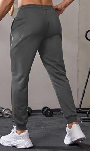 Ghassy Co. Erkek Dar Paça Running Hafif Koşucu Fitness Gym Athletic Dalgıç Kumaş Spor Eşofman Altı FÜME S