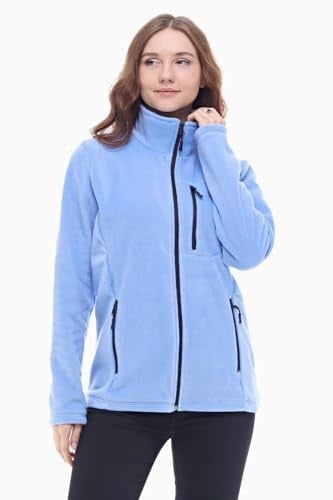Ghassy Co. KADIN TAM FERMUARLI POLAR CEKET AÇIK MAVİ M