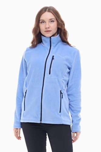 Ghassy Co. KADIN TAM FERMUARLI POLAR CEKET AÇIK MAVİ M