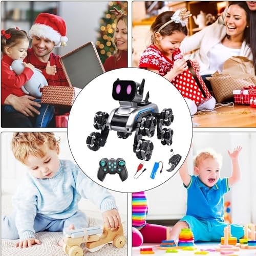 Giffy / Oyuncak 2.4 GhZ Uzaktan ve Bilekten Kumandalı Şarjlı 8 Teker Akrobat Robot Köoek Müzikli ve Led Işıklı Full Fonksiyon Akıllı Köpek Yavrusu Çift Kumanda Kontollü