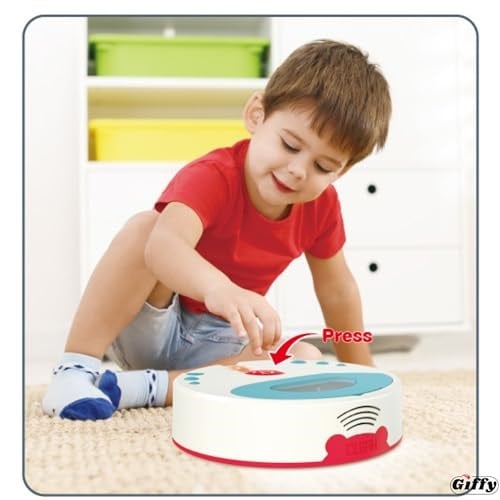 Giffy/Oyuncak Pilli Robot Süpürge Sesli Ve Işıklı Gerçek Süpürme Özelliği Ve Sürekli Farklı Yönlere Giden Oyuncak Robot Süpürge Oyuncağı