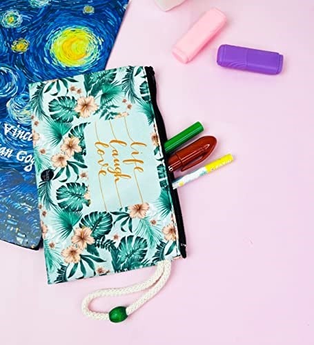 giftmoda Life Love Tasarımlı Bez Kalemlik Cüzdan