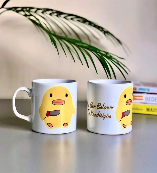 giftmoda Yar Ben Belanın Ta Kendisiyim Civciv Tasarımlı Kupa Ve Yastık Set