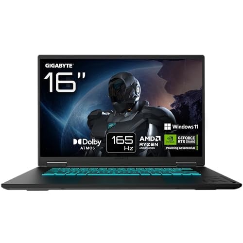 GIGABYTE GAMING A16 Gaming Notebook, 16 inç 165Hz Full HD 16:10 IPS Ekran, AMD Ryzen 7 260, NVIDIA GeForce RTX 5060 8GB GDDR7, 16G - Seçenekler: RTX 5060|16GB RAM|1TB SSD, RTX 5070|16GB RAM|1TB SSD...