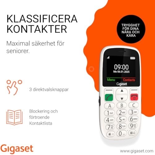 Gigaset GL395 Tuşlu Cep Telefonu Gümüş (Beyaz)