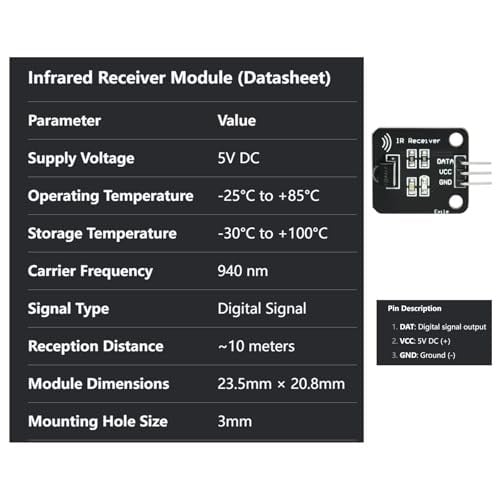 Gikfun Arduino için Dijital 38 khz IR Alıcı Ir Verici Sensör Modülü Kiti (3lü Set) EK8477