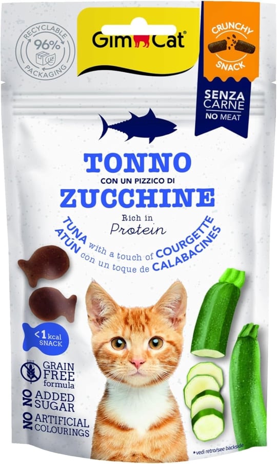 Gimcat Crunchy Snacks Ton Balıklı & Kabaklı Tahılsız Kedi Ödülü 50 gr