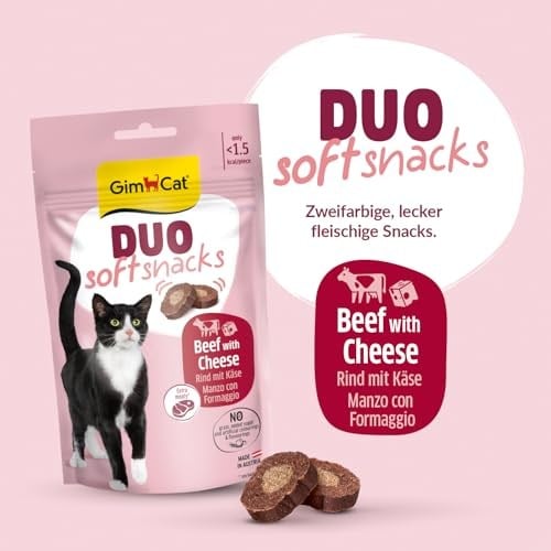 GimCat Duo Soft Snacks Beef with Cheese Kedi Ödülü 50 Gr
