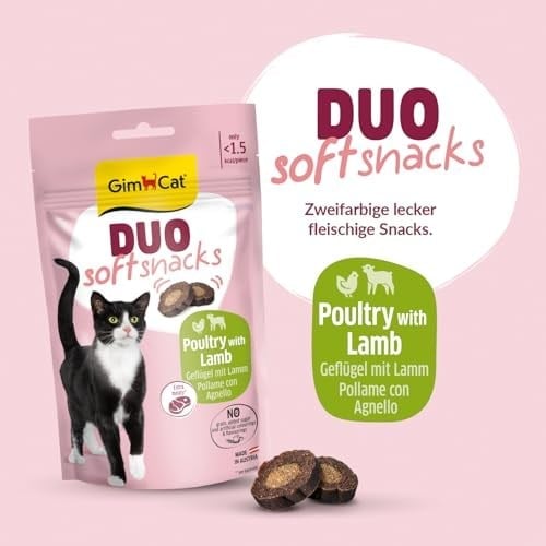 GimCat Duo Soft Snacks Poultry with Lamb Kedi Ödülü 50 Gr