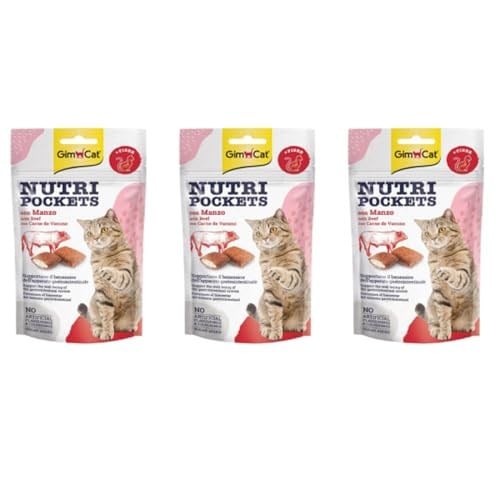 Gimcat Nutripockets Kedi Ödülü Biftek Malt, 60 Gr (3 ADET)