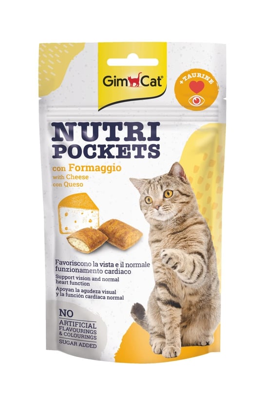 GimCat Nutripockets Kedi Ödülü Peynir Taurin, 60 g