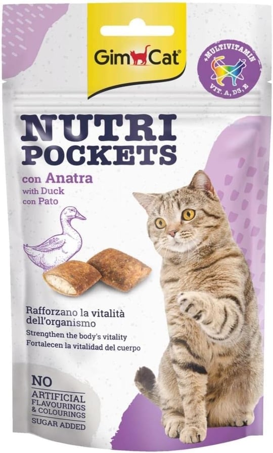 GimCat Nutripockets Ördekli Kedi Ödülü 60 gr
