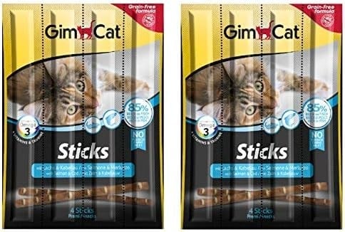 GimCat Sticks Somon & Atlantik Morina TAHILSIZ Ödül Çubukları 8li