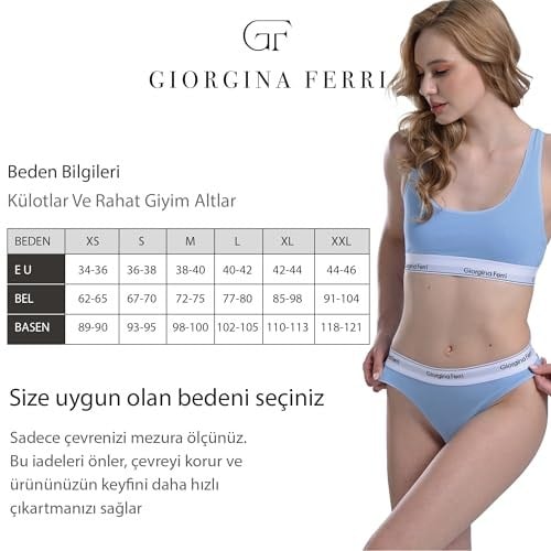 Giorgina Ferri Likralı 6lı Kutu Premium Günlük Kullanıma Uygun Yazılı Kadın Tanga Külot Gloria