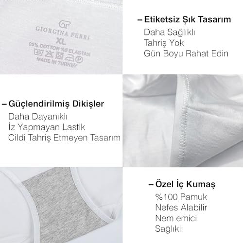 Giorgina Ferri Likralı 6lı Kutu Premium Günlük Kullanıma Uygun Yazılı Kadın Tanga Külot Gloria