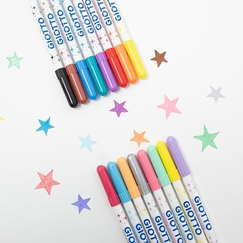 Giotto Turbo Glitter - Simli Keçeli Askılı Paket 8li