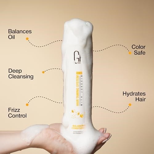 GK HAIR Global Keratin Dengeleyici Saç Kremi Saç Koruması Balancing Conditioner Yağlı, Yağlı ve Normal Saçlar İçin | Doğal Yağ Ekstraktları ile pH seviyelerini, Sülfat ve Paraben içermez (300ml)