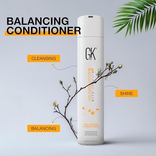 GK HAIR Global Keratin Dengeleyici Saç Kremi Saç Koruması Balancing Conditioner Yağlı, Yağlı ve Normal Saçlar İçin | Doğal Yağ Ekstraktları ile pH seviyelerini, Sülfat ve Paraben içermez (300ml)
