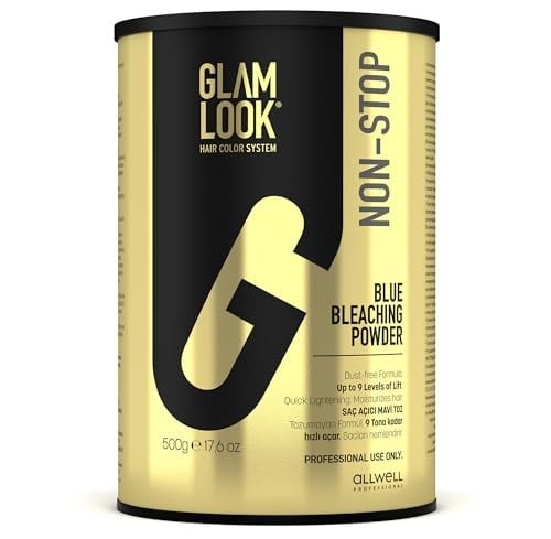 GLAMLOOK Non-Stop Mavi Toz Açıcı 500 gr. | Profesyonel Yüksek Açma Gücü | Zarar Vermeyen Nemlendirici Formül | Evde ve Kuaför Kullanımına Uygun Saç Rengi Açıcı - Seçenekler: NON-STOP, ASH BLOND, WHITE