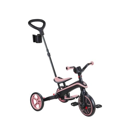 Globber - 4ü 1 Arada Explorer Üç Tekerlekli Bisiklet - 10 Ay - 5 Yaş Arası Yeni Yürümeye Başlayan Çocuklar için Katlanabilir ve Ölçeklenebilir Üç Tekerlekli Bisiklet - Pastel Pembe
