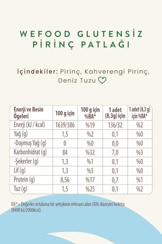 Glutensiz Pirinç Patlağı 100 Gr