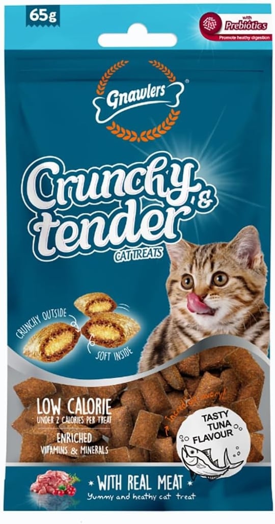 Gnawlers Crunchy Ton Balıklı Prebiotik Destekli Kedi Ödül Maması 65gr