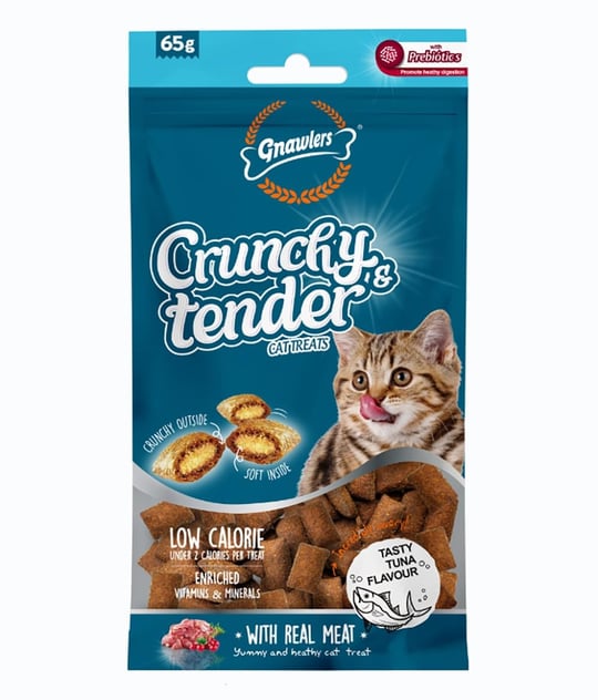 Gnawlers Crunchy Ton Balıklı Prebiotik Destekli Kedi Ödül Maması 65gr