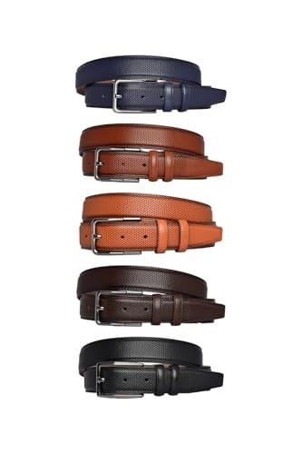 Goderi%100 Hakiki Deri, 5Li Mükemmel Set, Nokta Baskılı Kumaş Pantolon Kemeri 3.5 Cm_Noktalı 115 Cm