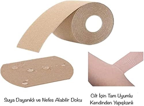 Göğüs Dikleştirici Bant Göğüs Sabitleştirici Bant Göğüs Şekillendirici Bant Göğüs Kaldırıcı Şerit Bant Göğüs Sarkma Düzenleyici (5cmx5m) 5cm x 5m