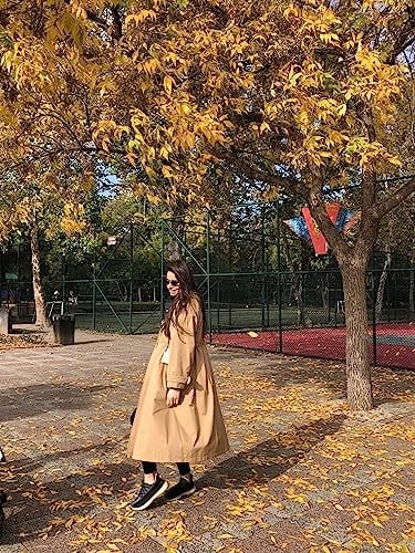 GÖKNUR ARSLAN OVERSIZE SİYAH YAĞMURLUK CAMEL Standart Kadın-1