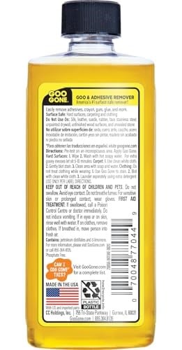 Goo Gone Orijinal Yapışkan Sökücü - 4 Ons - Yüzey Güvenli Yapışkan Sökücü Etiketleri Çıkartmaları Çıkartmaları Kalıntı Bant Çiğneme Gres Katran
