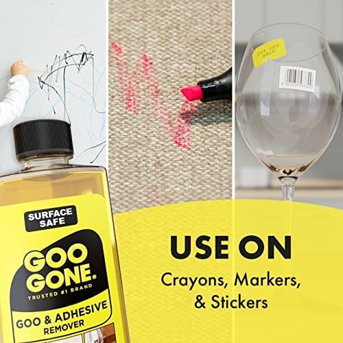 Goo Gone Orijinal Yapışkan Sökücü - 4 Ons - Yüzey Güvenli Yapışkan Sökücü Etiketleri Çıkartmaları Çıkartmaları Kalıntı Bant Çiğneme Gres Katran