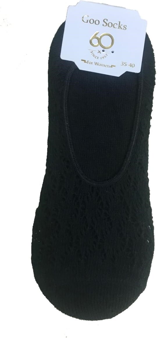 Goo Socks Goo Socks 6 Çift Gri Renk Fileli Babet Çorap Gri 36-40