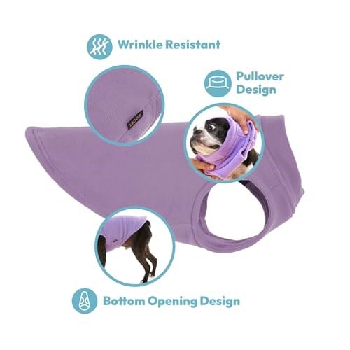 Gooby Esnek Polar Yelek Köpek Kazak - Pembe, 6X-Large - Sıcak Kazak Polar Köpek Ceket - Küçük Köpekler Erkek veya Kız için Kış Köpek Giysile - Seçenekler: 6X-Large Length (27.5
